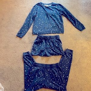 Rachel Parcell 3 Piece Lounge Pajama Set - Medium